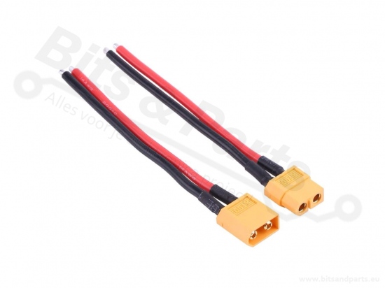 Voedingsconnectors XT60 male+female met 12AWG kabeltje